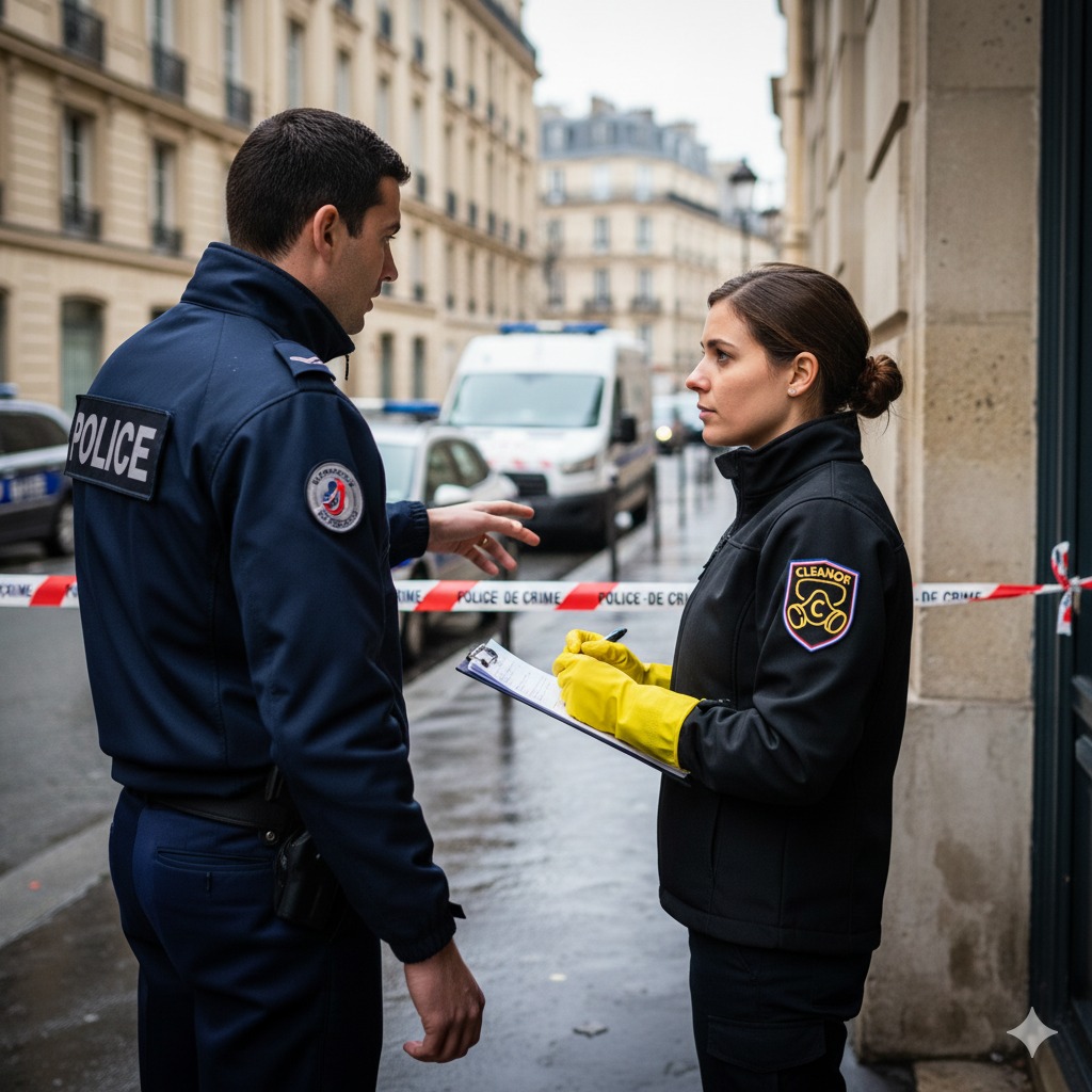 Équipe Cleanor préparant le matériel pour une intervention de nettoyage extrême